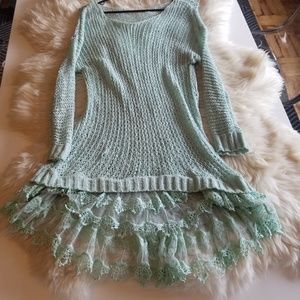 🦄🎀 pastel mint ruffle hem lolita kawaii tunic 🎀